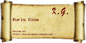 Kuris Gina névjegykártya